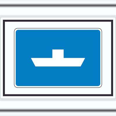 HB-Druck Frei fahrende Fähre Symbol Aufkleber A1 (594x841mm)