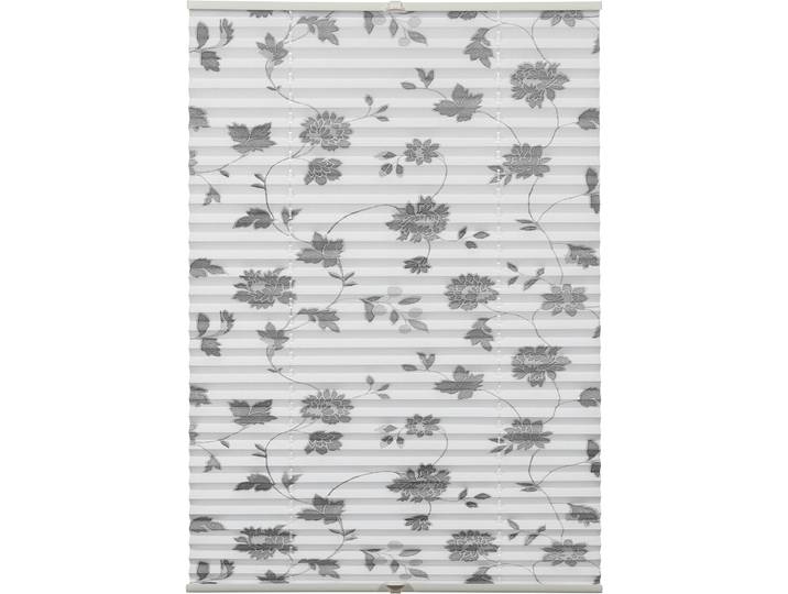 Plissee GARDINIA Concept zum Klemmen Flowers and Plants Blüte , weiss (weiß), B:60cm H:130cm, Obermaterial: 100% Polyester, Plissees, Plissee, in der Breite kürzbar