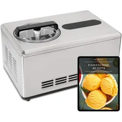 KLAMER 2-in-1 Eismaschine & Joghurtbereiter 2 L, 220 W Eiscrememaschine aus Edelstahl mit Kühl- und Heizfunktion, hausgemachtes Speiseeis mit selbstk...