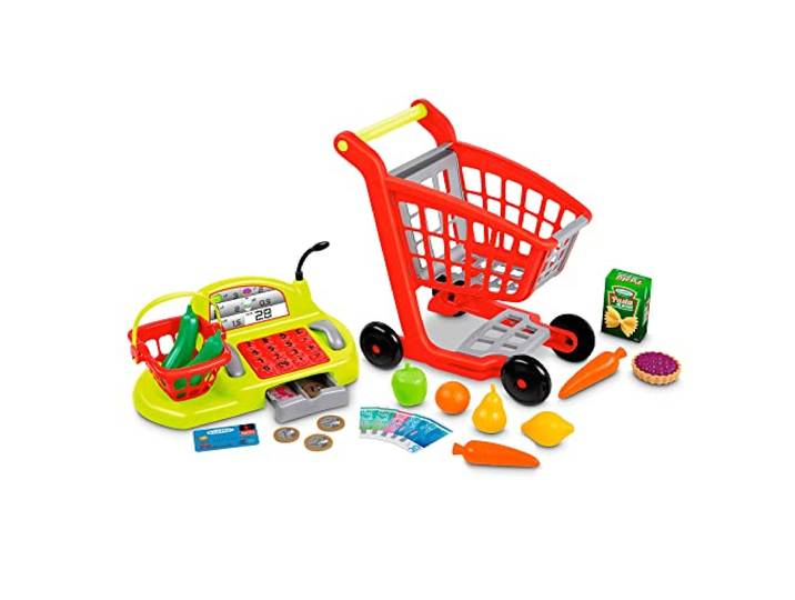 Ecoiffier - Speelgoedkist 100% baas met winkelwagen en accessoires (760001238)