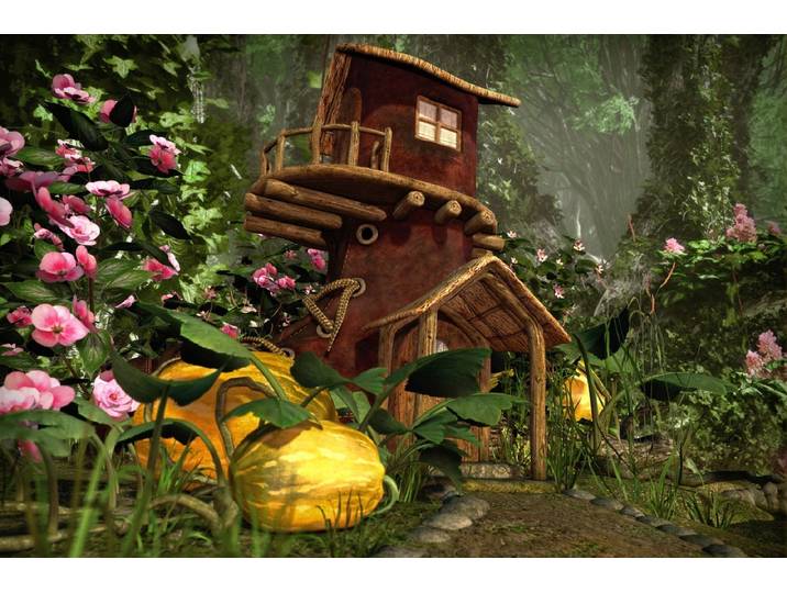 Fototapete PAPERMOON Fantasie Haus , bunt, B:2,5m L:1,86m, Vlies, Tapeten, Fototapete