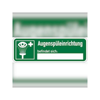 Rettungszeichen, Augenspüleinrichtung befindet sich.. - 180x60 mm Folie selbstklebend