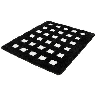 Badematte KLEINE WOLKE "Boxes, Badvorleger, Badezimmer Teppich", schwarz (schwarz weiß), H:20mm, Polyacryl, Badematten, Badematte, Badteppich, modernes Design, Hoch/Tief Effekt