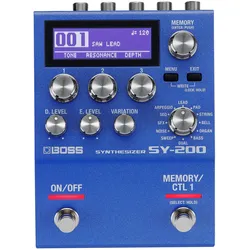 BOSS (Electronics) SY-200 Synthesizer Kompaktpedal (Bass, Gitarre), Effektpedal, Blau