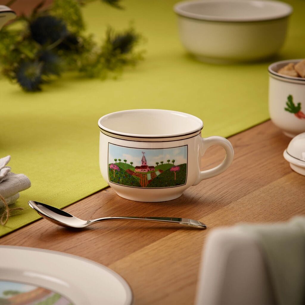 Tasse VILLEROY & BOCH "Teetasse Design Naif 250 ml bunt", bunt, Porzellan, Trinkgefäße, Tasse