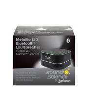 Manhattan Sound Science Metallic LED Bluetooth -Lautsprecher 5.0 Mikrofon für 15 KHz Schwarz (164993)