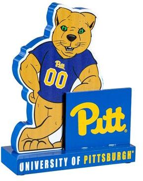 Evergreen 8 in. Wooden Mascot Statue with Team Logo, University of Pittsburgh