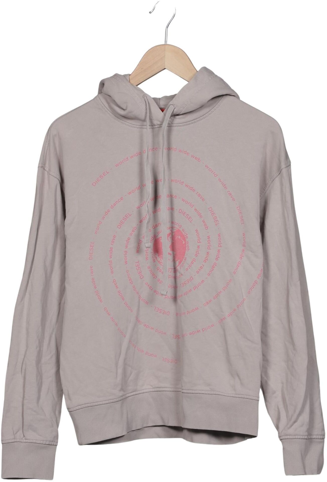 Diesel Damen Kapuzenpullover, Grau, Gr. XS, Baumwolle - Second Hand