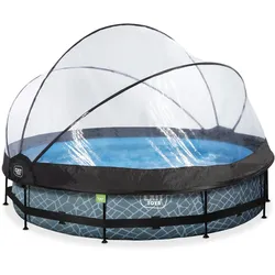 Exit Toys EXIT Stone Pool ø360x76cm mit Filterpumpe und Abdeckung - Grau