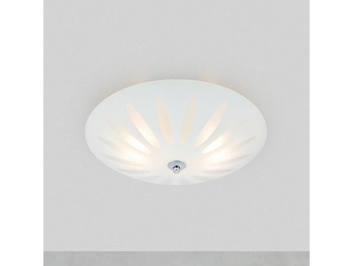 Plafonnier Petal 39 x 13 x 39cm Blanc/Blanc Matériau : Verre Type de verre : Verre dépoli E27