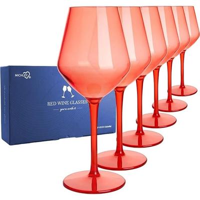 Uplifted Goods Unbreakable Tritan Wine Glass Set 6pcs Red