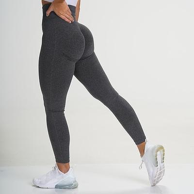 Nahtlose Leggings für Damen, Workout, Yoga, Fitness, Fitnessstudio, Workout, Strumpfhose, mit Rüschen, Po-Lifting, dehnbare Leggings, hohe Dehnung, hocksichere Activewear