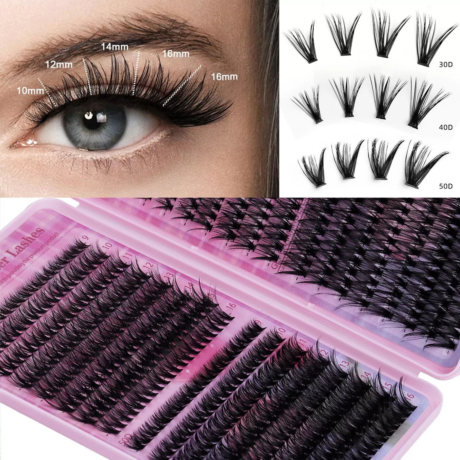 INF Falsche Wimpern-Set mit Aufbewahrungsbuch