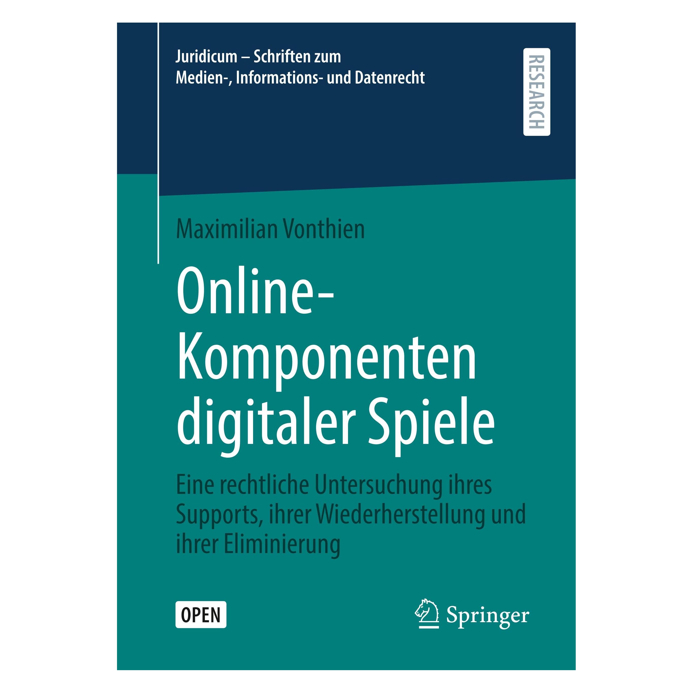 Springer Online-Komponenten digitaler Spiele (Deutsch, Hardcover, Maximilian Vonthien) (9783658299927)