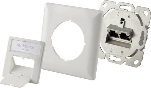 Renkforce Netzwerkdose Unterputz Einsatz CAT 6a 2 Port Weiß
