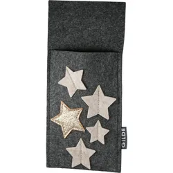 Bestecktasche Sternregen Filz grau