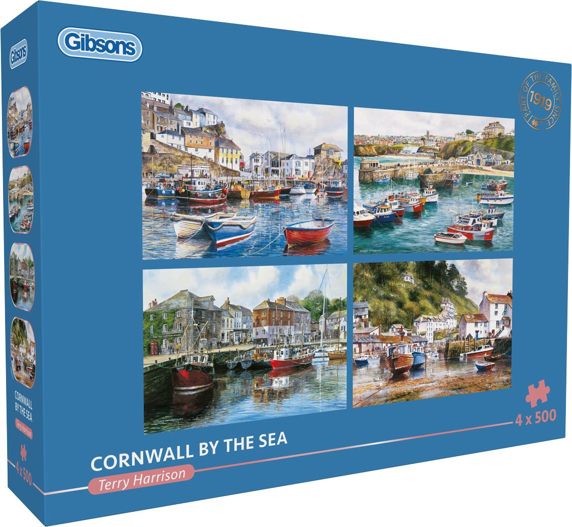 Gibsons Puzzel Cornwall aan zee, 4 x 500 stukjes met downloadbare content