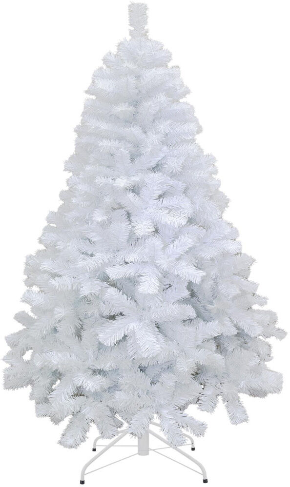 SHATCHI White Alaskan Pine Artificial Christmas Tree with Metal Stand and Wrapped Branches and PVC Tips 10 ft.