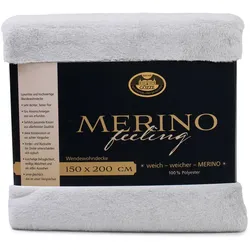 Gözze Merino Wendewohndecke silber 220 x 240 cm