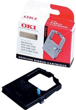 Oki 09002303 Black Dot-Matrix Printer Ribbon for Microline 182-193, 280, 320/321, 3320/3321