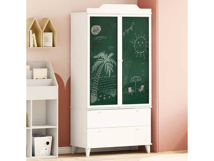 Seasonal Sale Suport vêtements 1 PC - SWEETY - Armoire Penderie moderne - Tableau Noir avec tiroir ROROS Blanc 90x45x180cm 338799