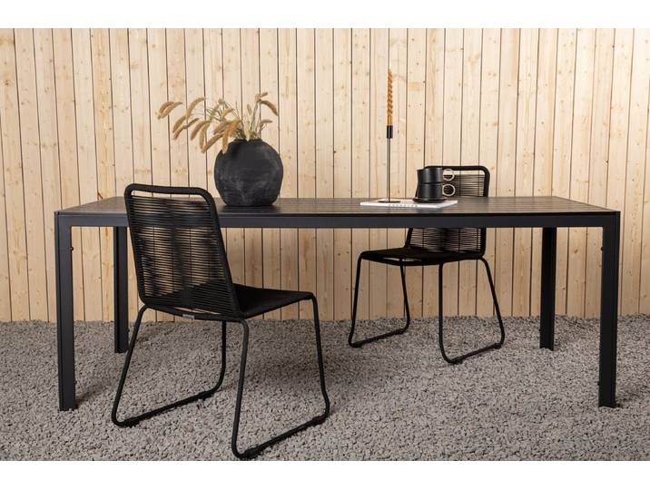 Gartentisch Tareen - eine harmonische Kombination aus Natürlichkeit und Stabilität - Schwarz - 205x90 - Luxusbetten24