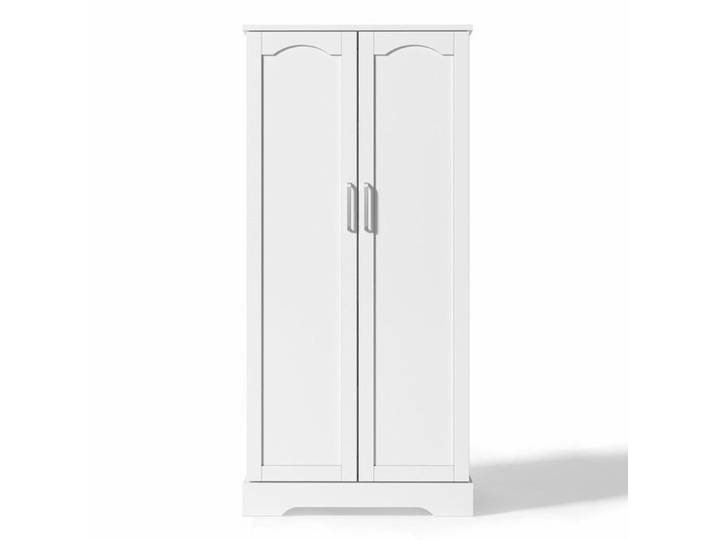 Buffet Cuisine Armoire de cuisine multifonction 60x35x128cm blanc LED étagères réglables pour cuisine/séjour/salle à manger.