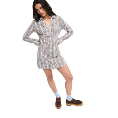 Sommerkleid ROXY "Remember The Time", Damen, Gr. S, beige (chestnut retro stripe), Obermaterial: 98% Baumwolle, 2% Elasthan., Kleider Sommerkleid