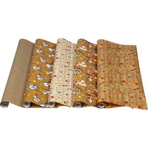 HRB Geschenkpapier 716738, Weihnachten, verschiedene Motive sortiert, 70cm x 2m, 10 Rollen