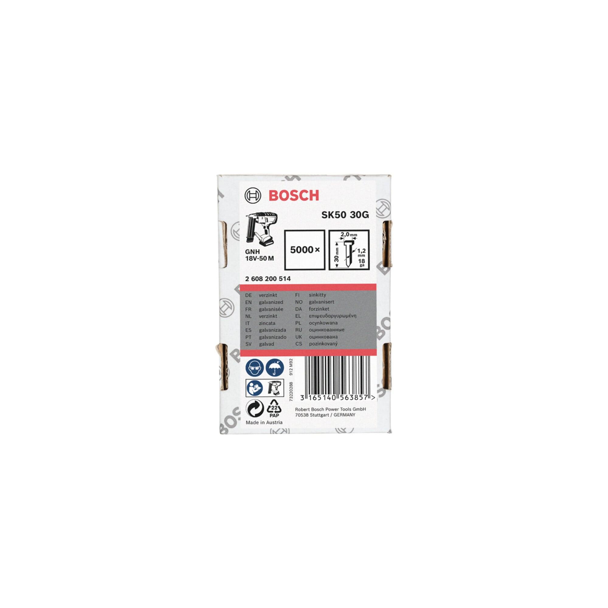 BOSCH Senkkopf-Stift SK50 30G 1,2 mm 30 mm verzinkt (2608200514)
