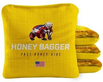 Skip's Garage Honey Bagger Yellow Dual Sided Cornhole Bags