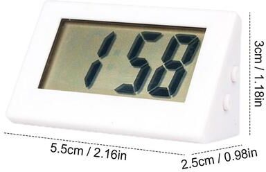 Universal Stock Mini Digital LCD Desk Clock Silent Portable Table Clock For Bedroom, Office & Dashboard white