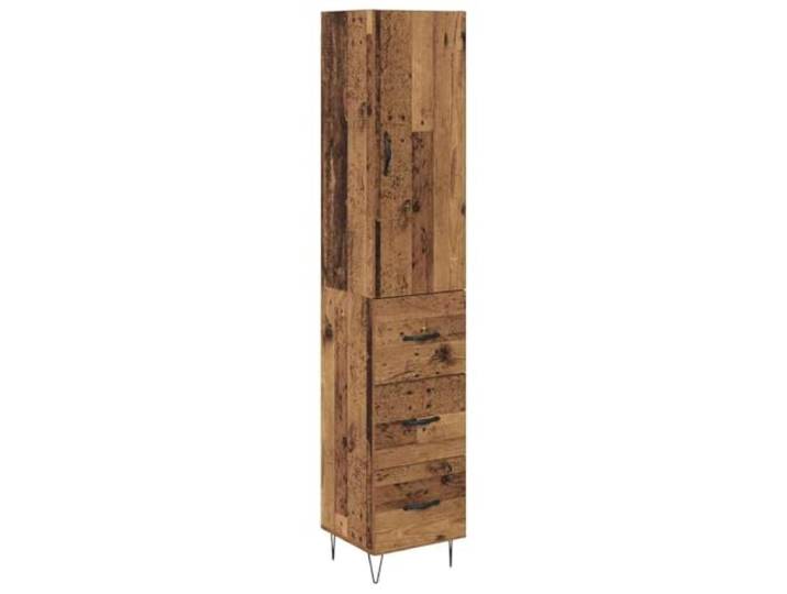 Roanoer Highboard 2er-Set Altholz 34,5x34x90 cm Holzwerkstoff Kompakter Beistellschrank für Wohnzimmer und Flur, mit 3 Schubladen und 1 Tür für vielseitigen Stauraum im Altholz-Design.