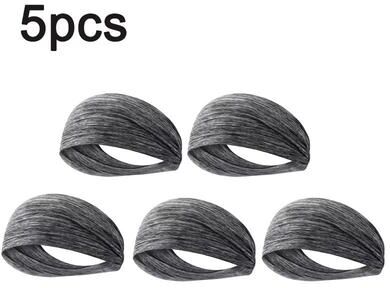 Inspired Finds Ultra Thin Breathable Sports Sweatband Headwrap Absorbent Outdoor Headband 5pcs Grey