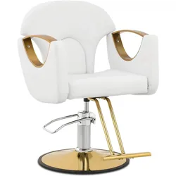 Physa, Salonbedarf, Friseurstuhl Barton Weiss Barberstuhl Friseursessel 360° höhenverstellbar