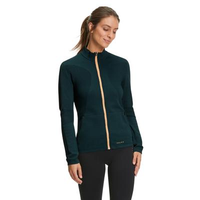 Strickjacke FALKE "FALKE Jacke", Damen, Gr. XS, grün (holly (7385)), Strickjacken Strickjacke