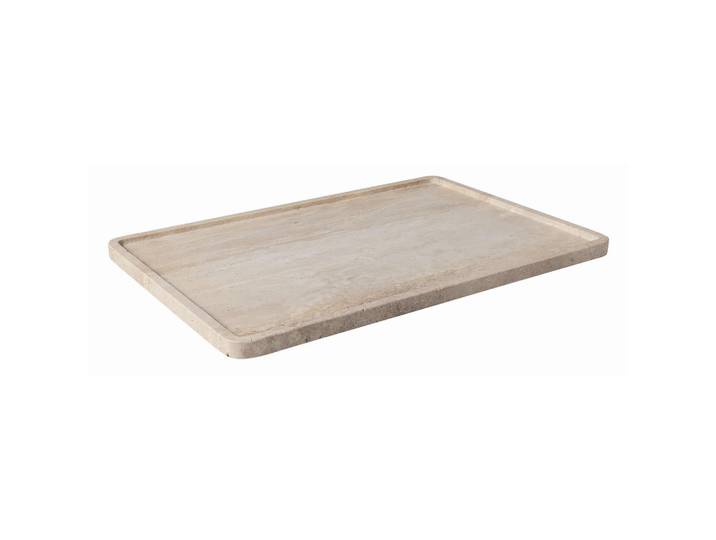 Villeroy & Boch Servierplatte Manufacture Travertine, Sandfarben, Stein, rechteckig, 28.20x1.70x40.50 cm, robust, Geschirr, Tischkultur & Serviergeschirr, Servierplatten