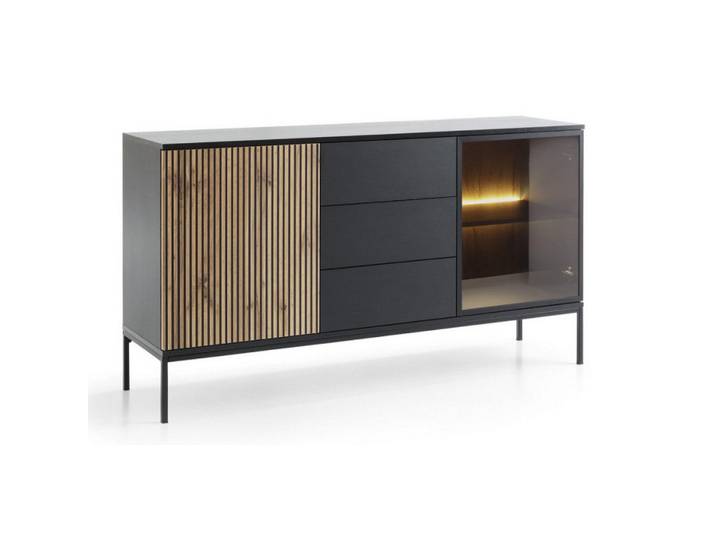 Sepro Meble Sideboard Weiß Ksz154 Mit LED-Beleuchtung, Mehrfarbig, 154x83x39 cm, Kleinmöbel, Kommoden, Sideboards