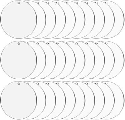 Inspire Essentials Clear Acrylic Ornament Blanks Round Disc DIY Craft Circles For Custom Decor 8 30 Pcs