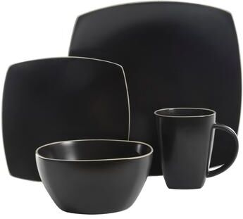 Gibson Soho Lounge Square 16pc Dinnerware Set - Matte Finish