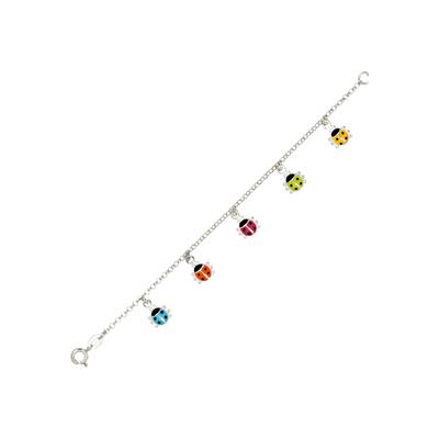 Armband JOBO "Marienkäfer", silber (silber 925), Armbänder, Damen, 16cm, Silber 925 (Sterlingsilber), Armband, 925 Silber 16 cm