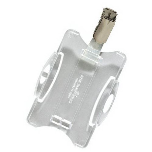 Durable Namensschild, mit Clip, 54 x 90 mm, transparent