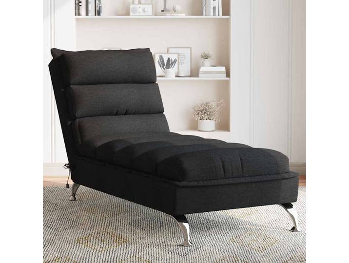 vidaXL Massage-Chaiselongue mit Kissen Schwarz Stoff