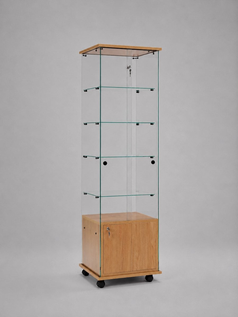 Volglas vitrine Elegance 5K zonder verlichting - beuken