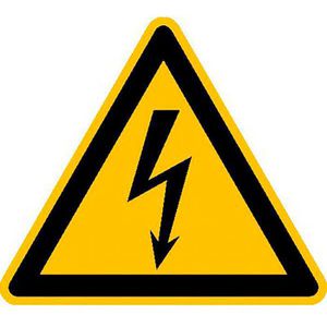 SafetyMarking Hinweisschild ISO 7010 W012, Folie, 2.5 cm, Warnzeichen, Elektrische Spannung 44 Stück