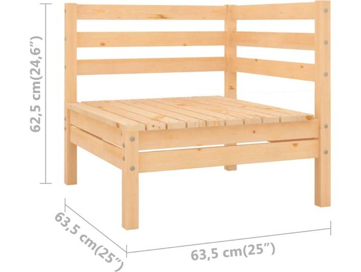 vidaXL 3-tlg. Garten-Lounge-Set Massivholz Kiefer