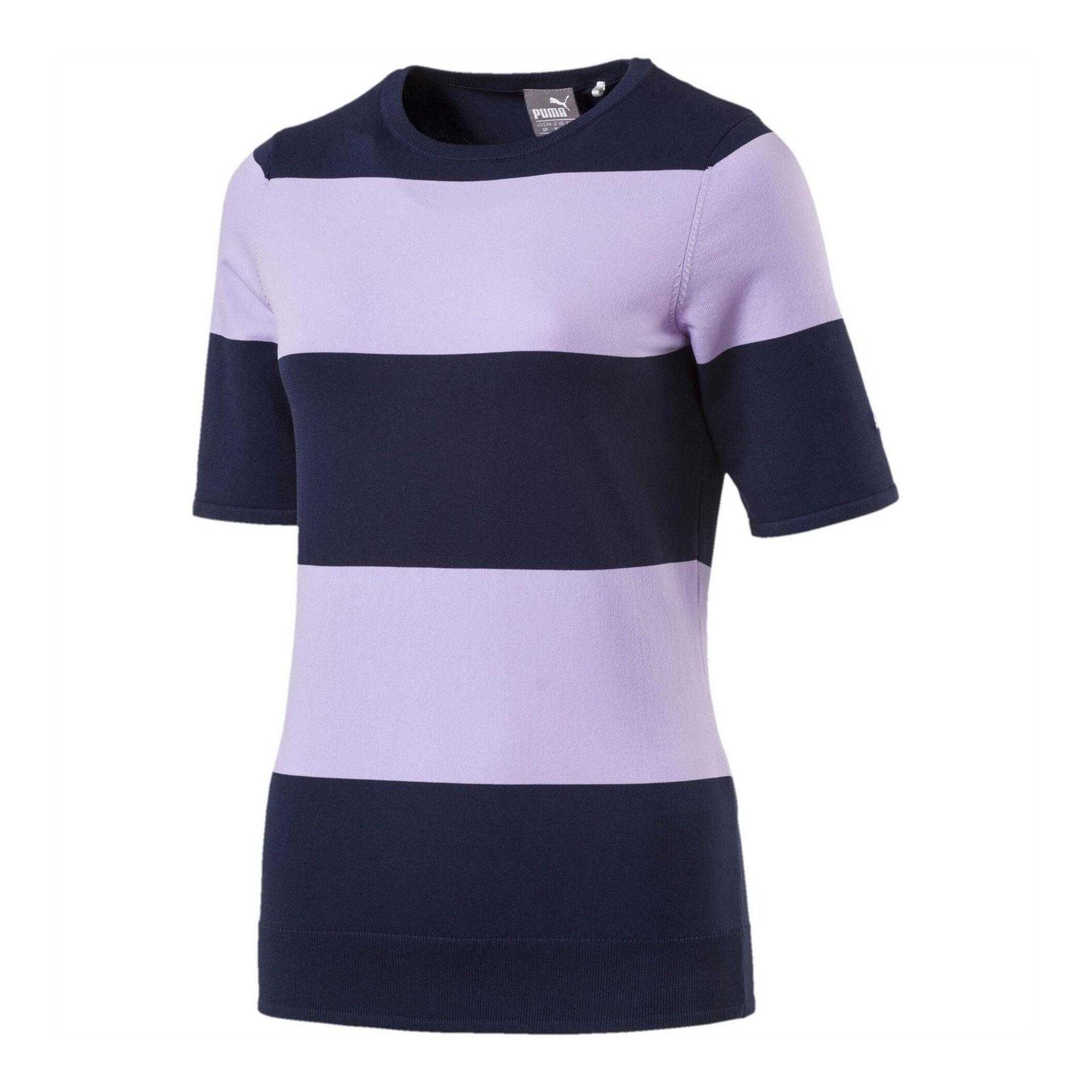 Puma Dames Korte Mouwen Golf Sweater Top (Marineblauw/Paarse)