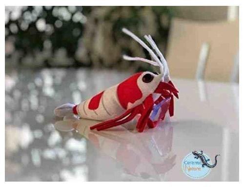 CeramicNature Crystal Red Shrimp Plush knuffel, 19 cm