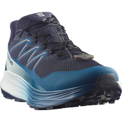 Trailrunningschuh SALOMON "ALPHARIDE 2", Herren, Gr. 43, blau (schwarz navy, gibraltar sea, dragon fire), Synthetik, Textil, Schuhe, für mehr Grip