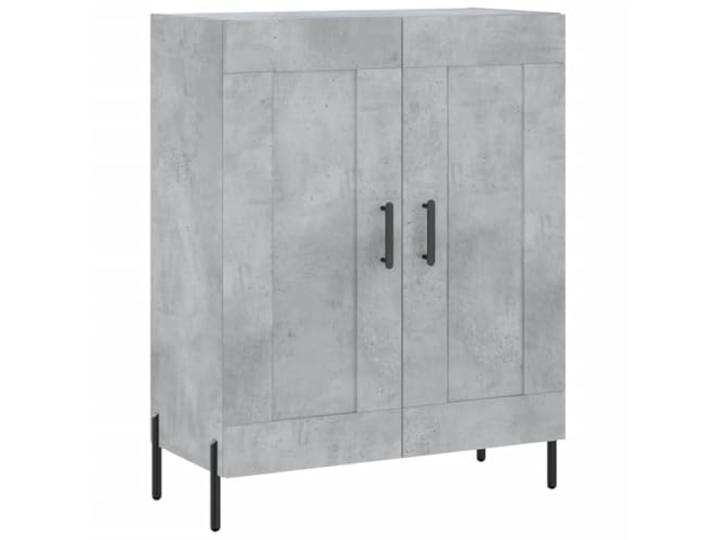 Roanoer Sideboard Betongrau 69,5x34x90 cm Holzwerkstoff Schrank Kompakter Anrichte Schrank für Wohnzimmer und Schlafzimmer mit robusten Metallbeinen und viel Platz